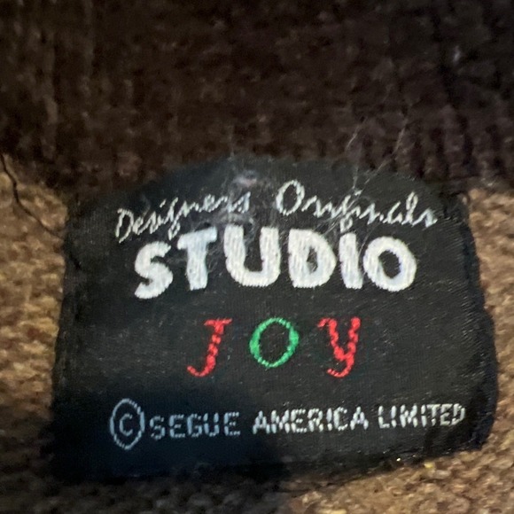 Studio Joy Ugly Christmas Sweater Brown Snowman Button Front Cardigan - Picture 3 of 6